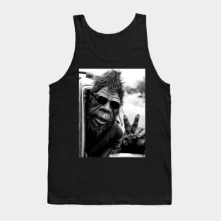 Bigfoot Sighting Roadtrip Peace Sign Tank Top